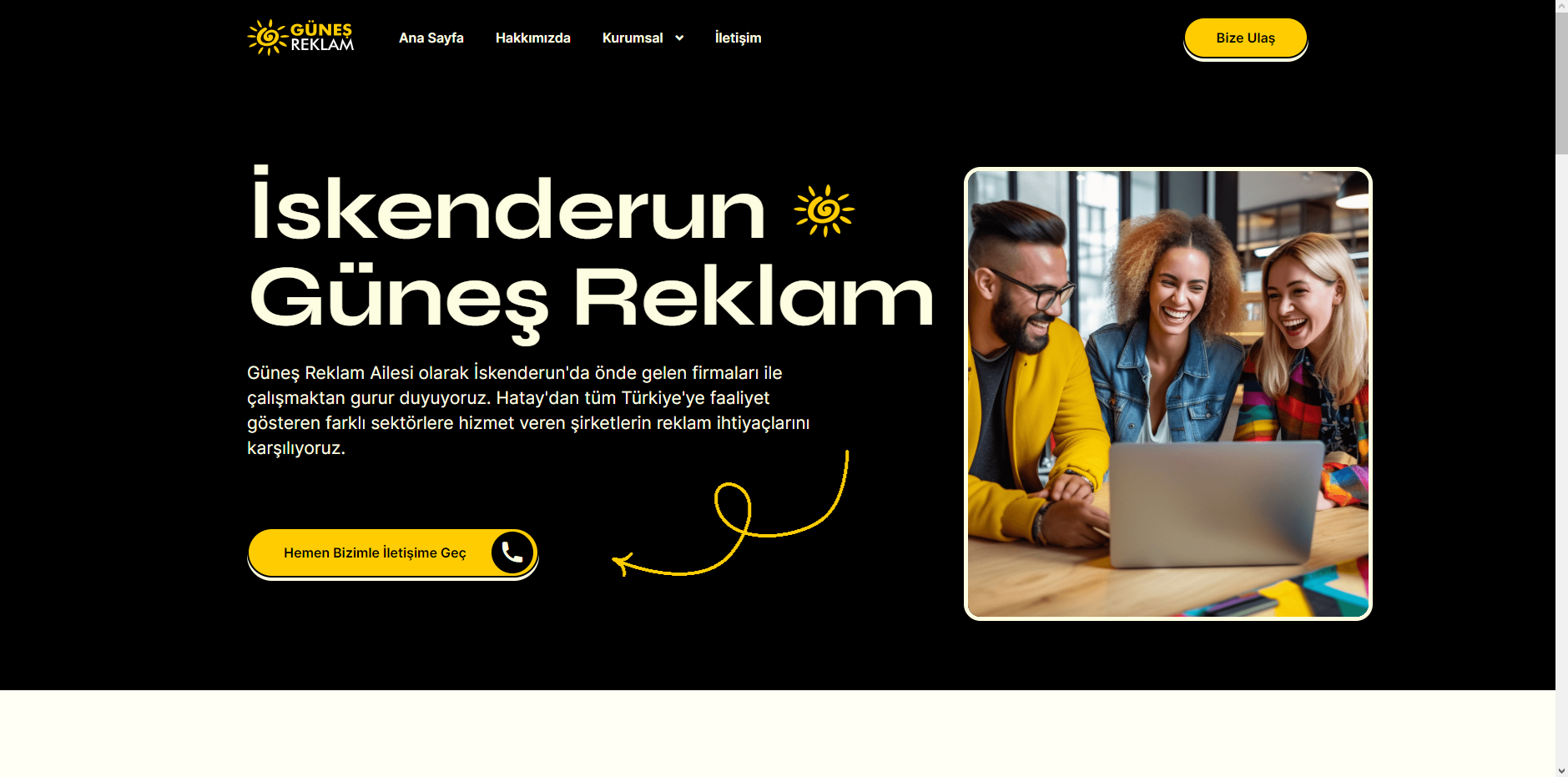 Güneş Reklam Web Sitesi